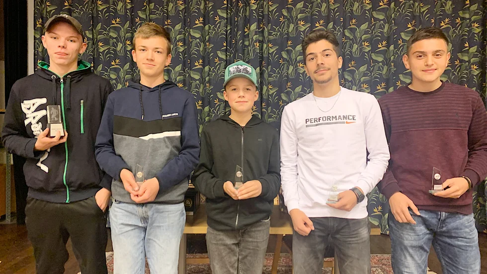 Vilgot Pernius, Fabian Karlsson, Ilja Rizov, Youssef Sloum och Kevin Persson Frööjd fick pris i P-08-laget, för sina insatser under säsongen.