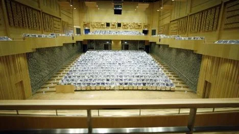 Vyn från körläktaren i stora konsertsalen. Salen rymmer som mest 780 personer.