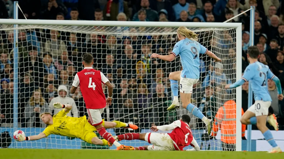 Erling Braut Haaland gjorde mål när Manchester City 4–1-besegrade Arsenal.