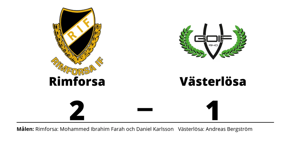 Rimforsa IF B vann mot Västerlösa GoIF