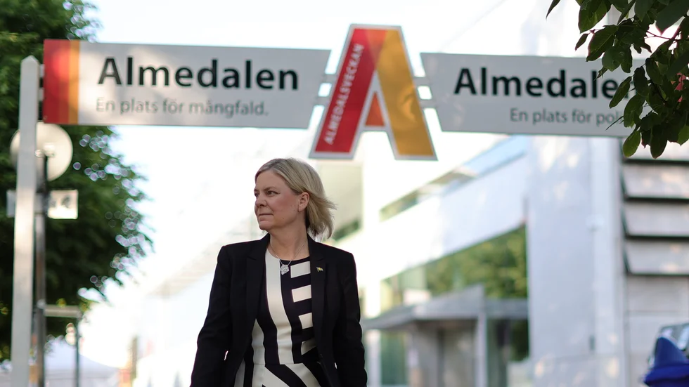 Socialdemokraternas partiledare Magdalena Andersson (S) i Almedalen.
