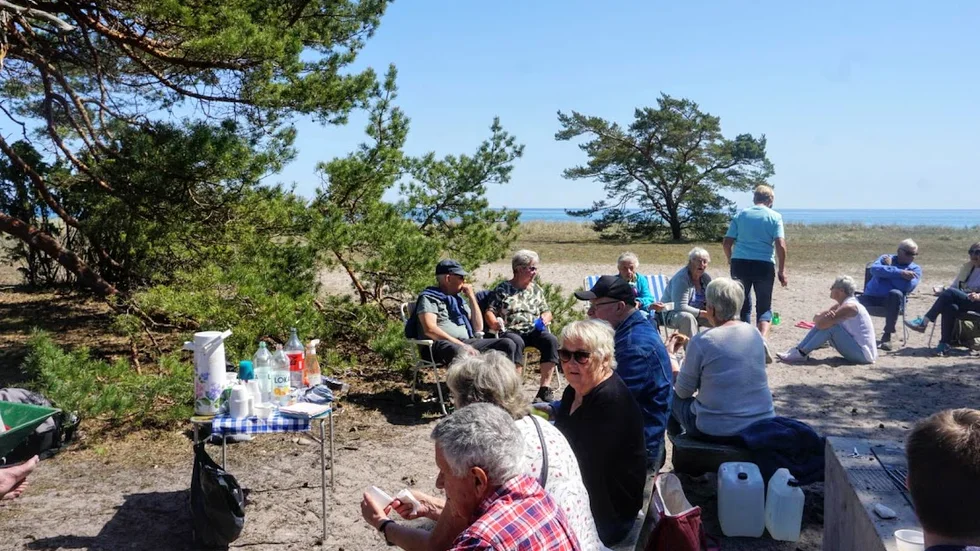Trevligt på stranden