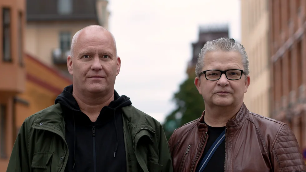 Benny Haag och Lennart Karlsson Benny Haag beskriver sitt samarbete som en öppen och kreativ skrivprocess. 