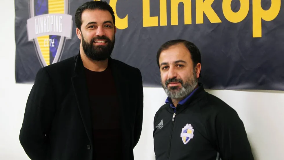 Ordföranden Tuncay Yüksel och sportchefen Khalid Neshati. Den sistnämnde blir nu också ansvarig för laget med träning och matchning.