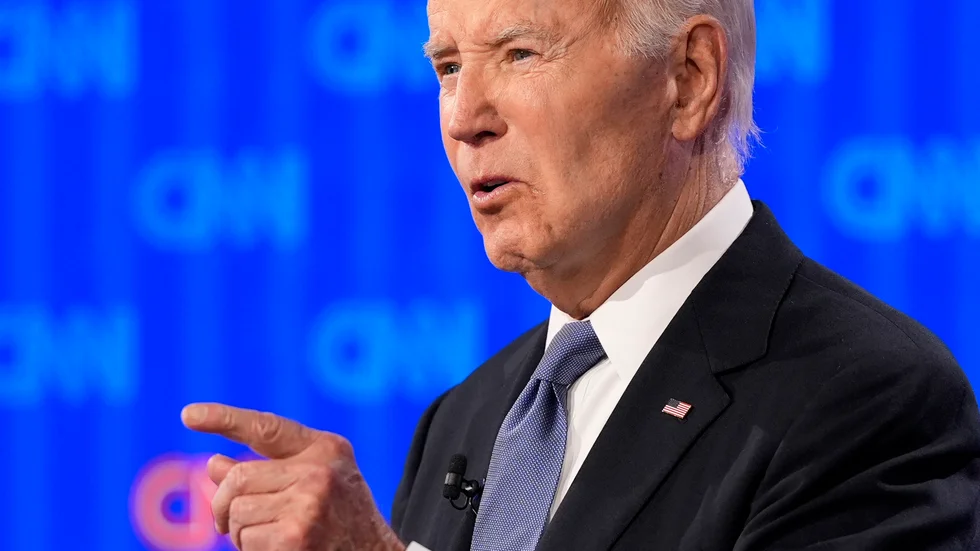 President Joe Biden under debatten med Trump.