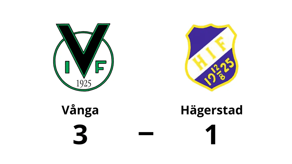 Vånga IF vann mot Hägerstads IF