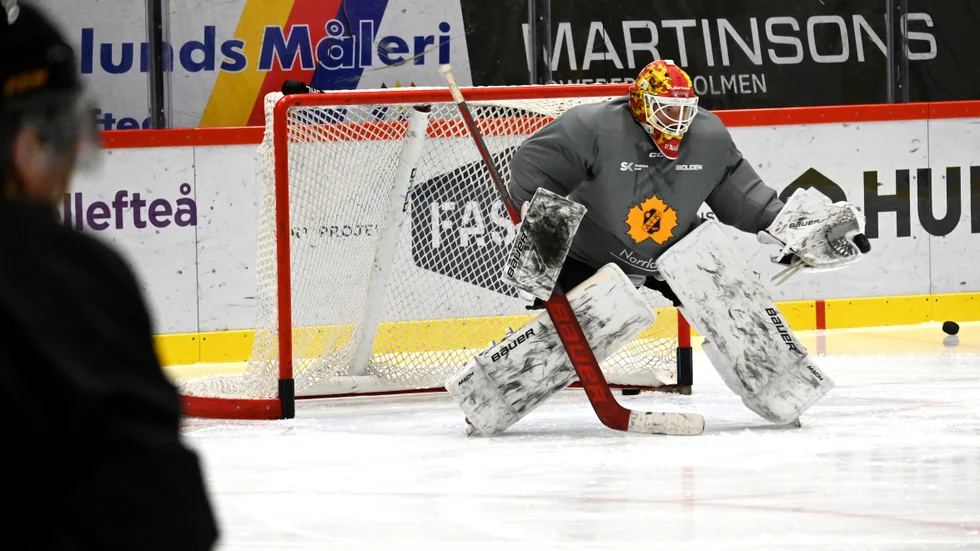 David Rautio tränade med Skellefteå AIK under måndagen. 
