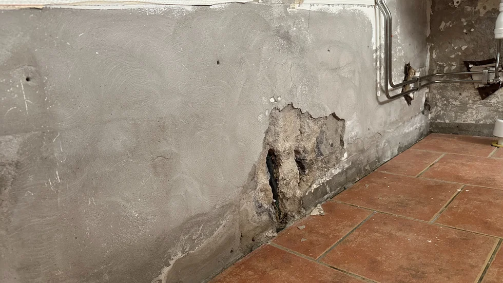 KFAB har tagit bort svartmögel från Safirens källare, där Riksteaterföreningen behövde utrymma. Bilderna är tagna i slutet av maj.