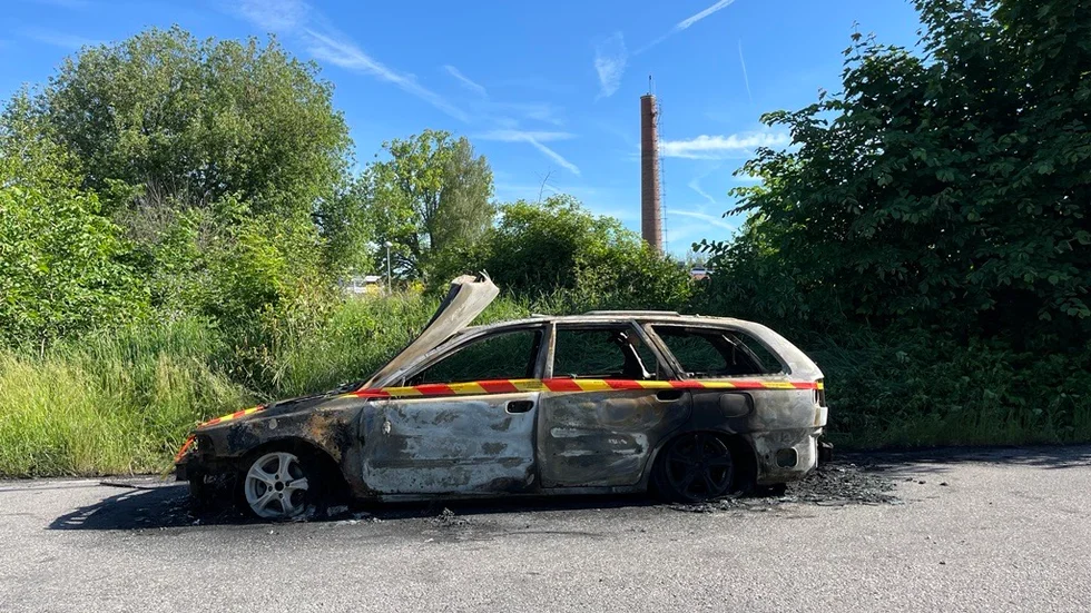 Bilbrand på Kabelvägen.