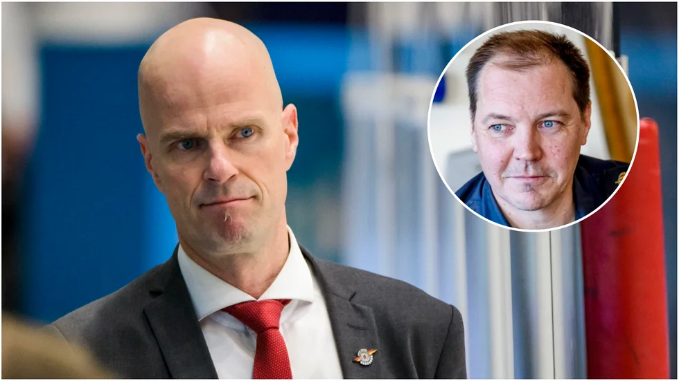 Petter Nilsson-Lång och Boden Hockeys ordförande Markus Sammeli.
