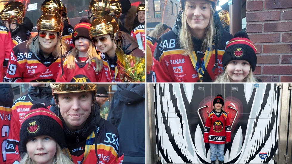 Ebba Löfdahl fick hänga med idolerna när de firades för SM-guldet.