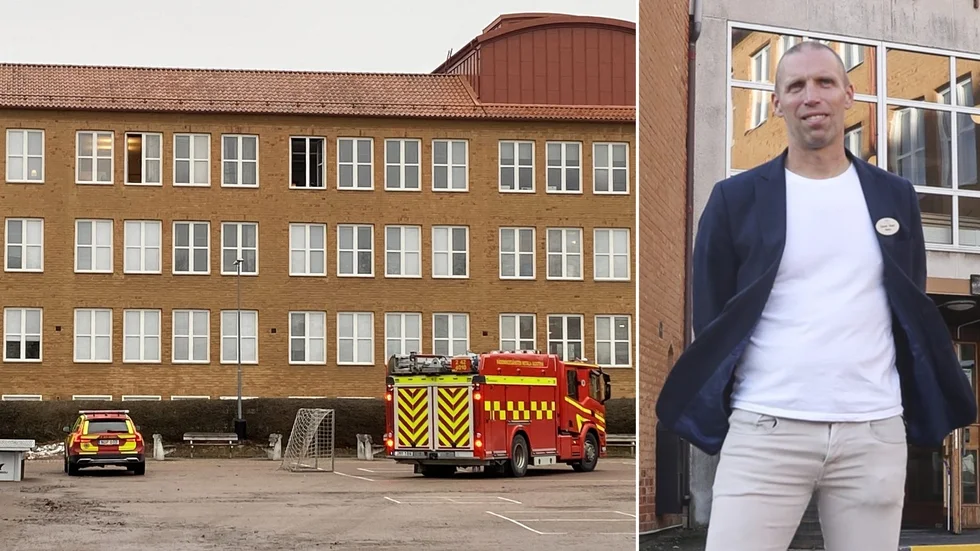 Någon tände på en fyrverkeripjäs inomhus och en mindre brand utbröt. En allvarlig händelse som slutade lyckligt, enligt rektor Daniel Rask.
