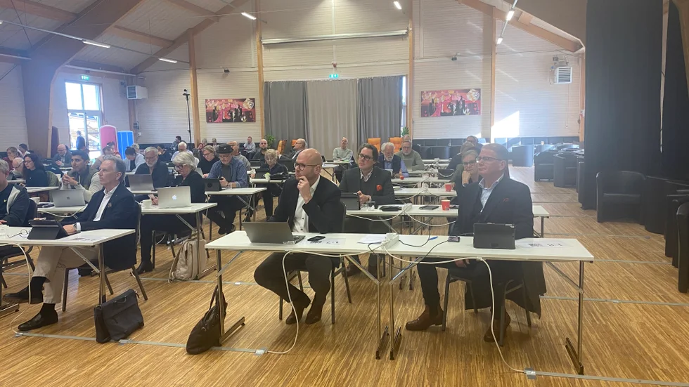 Så här såg det ut den 9 april, vid det förra kommunfullmäktigemötet på Arenan.