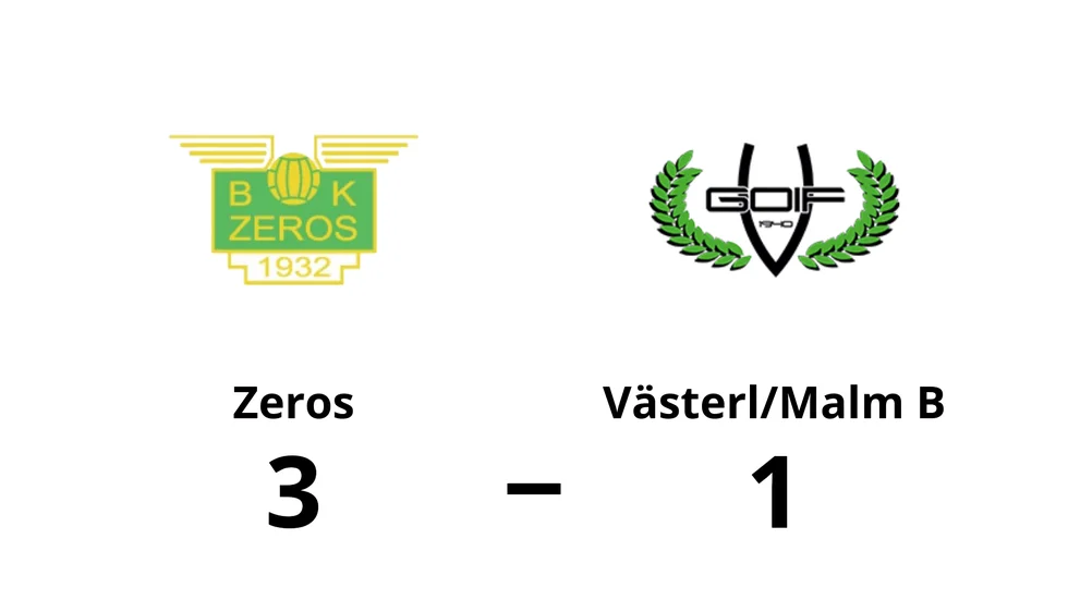 BK Zeros vann mot Västerlösa GoIF/Malmslätts AIK B