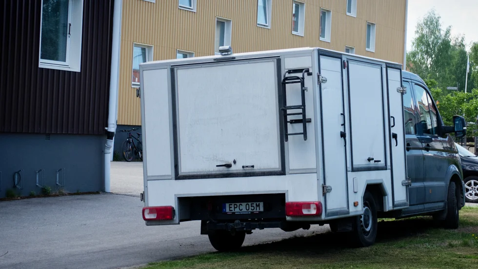 Polisens teknikerbuss var på den aktuella adressen i centrala Piteå under lördagseftermiddagen.