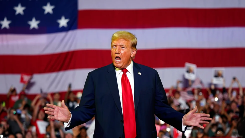 Den republikanske expresidenten Donald Trump, fotograferad i Pennsylvania i slutet av juni. Arkivbild.
