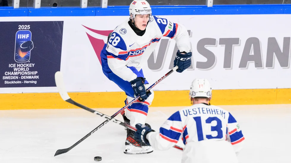 Michael Brandsegg-Nygård under JVM i Göteborg, där han snittade en poäng per match för Norge.
