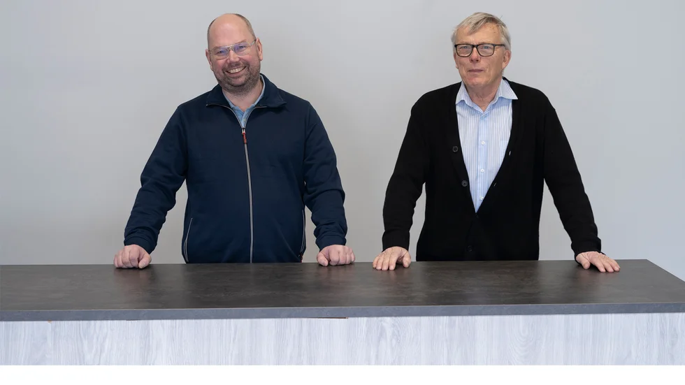 Patrik Johansson (till vänster) tillsamans med branschkollegan Per Gynnerfelt.