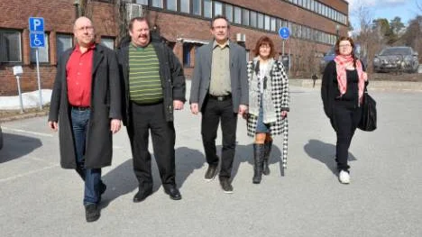 Dan Brännmark, Einar Alsos, Håkan Nyman, Margaretha Vikman och Johanna Vinsa lämnar barn- och grundskolenämnden, som därmed går i graven.FOTO: Lotta Nilsson