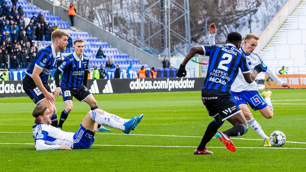 Här fixar Victor Linds danska vänster 1-1 och en poäng för IFK Norrköping i premiären mot Sirius. "Det var dejligt", sa Victor om sitt mål.