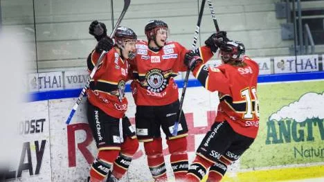 Forwarden Joakim Högberg gav Luleå ledningen med 1-0 och gjorde sedan ett mål till och var den som stack ut lite ur den  homogena lagmaskinen. Foto: PÄR BÄCKSTRÖM