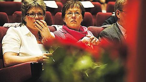 Birgitta Persson och Karin Åström, två starka S-kvinnor i Överkalix. FOTO: Tobias Åkeblom