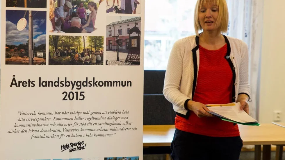 Årets kommun. Landsbygdsutvecklaren i Västerviks kommun, Lotti Jilsmo, berättar att Västerviks kommun fått utmärkelsen.