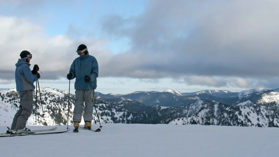 Arkivbild från Crytsal Mountain Resort i delstaten Washington, USA.