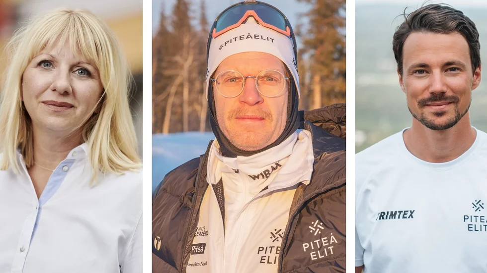 Erika Mattsson, Sparbanken Nord och Per Jervfors och Karl Edenroth, Piteå Elit ser fram emot skolprojektet Skidkul.
