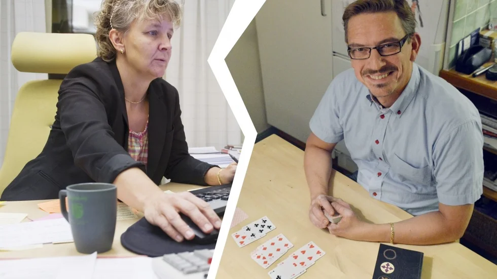 Britta Flinkfeldt Jansson och Stephan Jansson tävlar om samma röster i kyrkovalet – och de är gifta. Bilden är ett kollage.