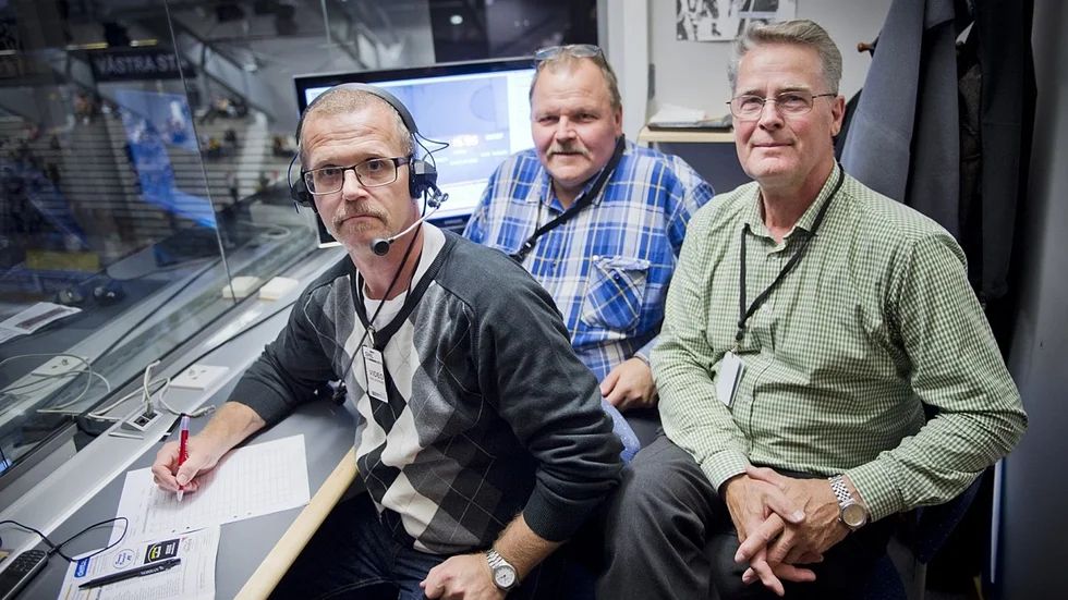 Videomåldomarna Lars Allgulander, Hans Lundmark och Kalle Boström. Foto: LARS ERIKSSON