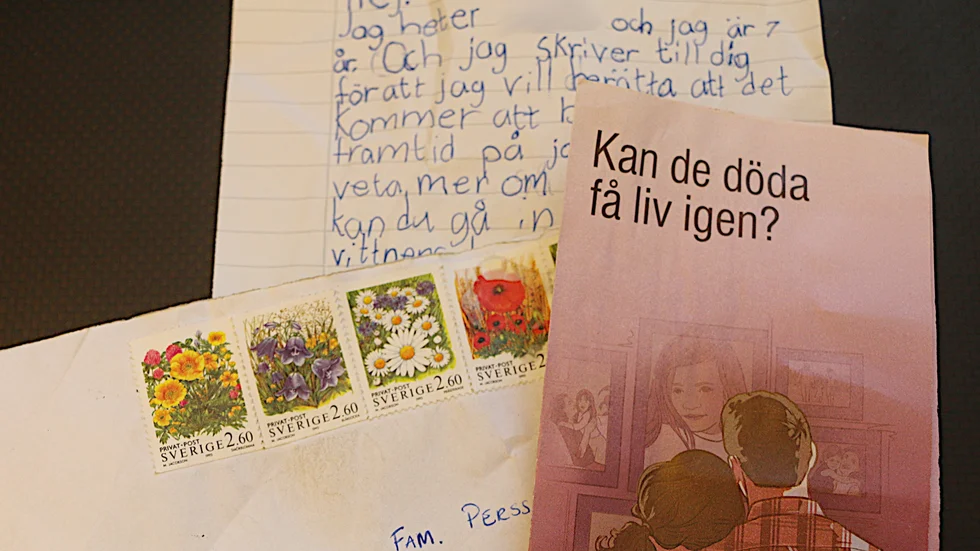 "Även om man inte står för allt som de står för så måste man ändå beundra deras trofasthet och hängivenhet i vad de tror på. I grunden så ville denna lilla flicka sprida hopp", skriver insändarskribenten om breven från Jehovas vittnen. (Arkivbild)