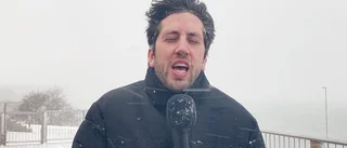 TV: Så drog snöstormen förbi Visby 