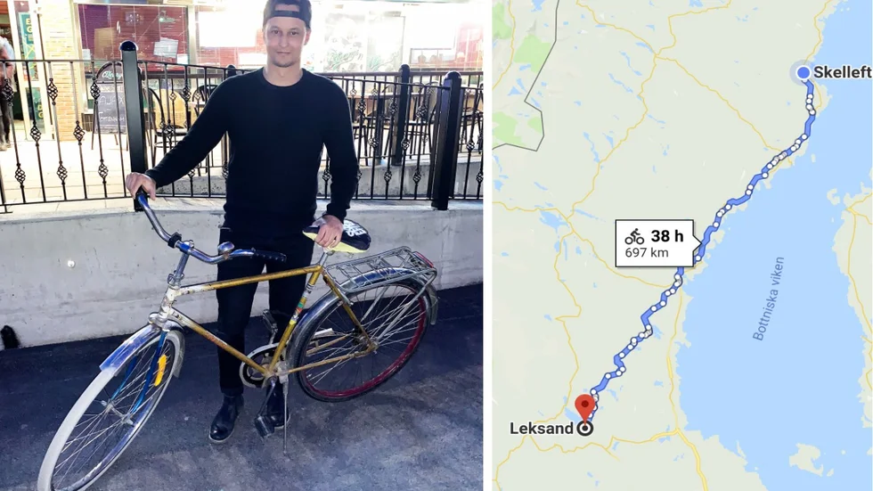 Samuel Söderlund, Skellefteå AIK:s medieansvarig, har en 38 timmar lång cykeltur att se fram emot. 