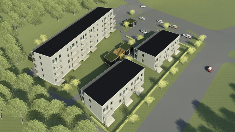 Så här har bolaget Bo Klok tänkt att deras hus ska se ut. Foto: Aloco.