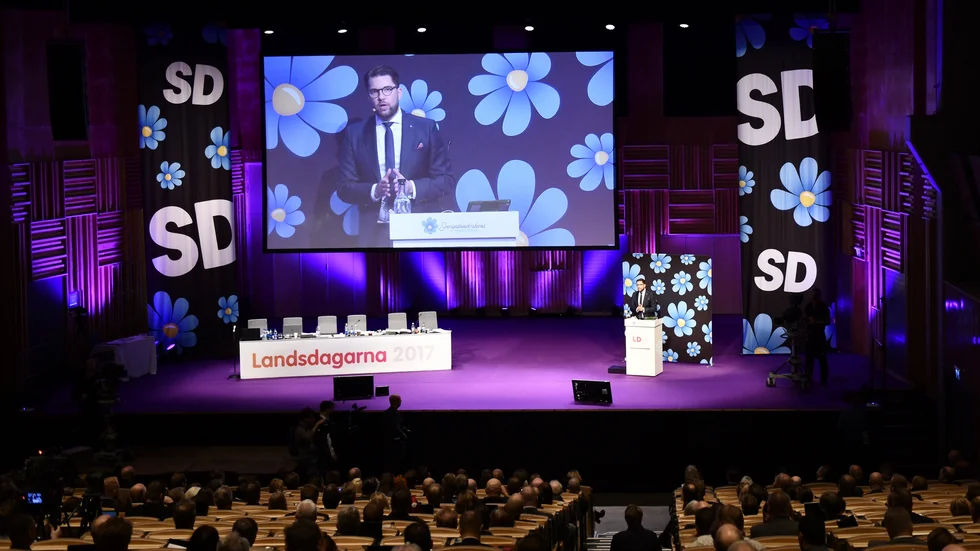Bild från SD:s landsdagar, partiets kongress, 2017. I år krävs coronaintyg.