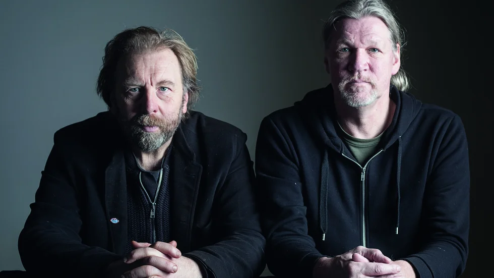 Porträtt av bandet. Peter Bryngelsson och Lars Liljegren bjuder på berättelsen om kultförklarade bandet Pink Floyd och ett urval av deras låtar i musikföreställningen "Vem är den där Pink Floyd?". Foto: Svante Larsson.