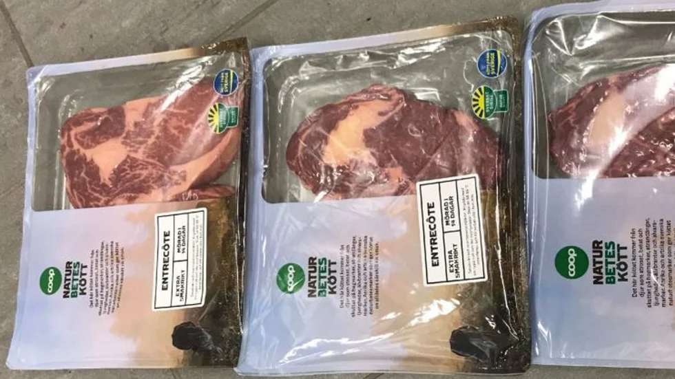 Entrecote hittades i männens bil.