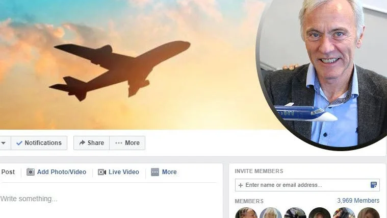 


Kommunalråd Reidar Svedahl (L) med sin nystartade facebookgrupp "Rädda vårt flyg".



