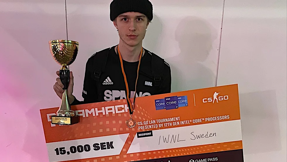 Albin Frick i ES 19 på Hultsfreds gymnasium hade en minst sagt lyckad Dreamhack med två segrar.