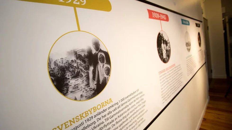 En tidslinje visar de fyra stora perioderna under 1900-talet då flyktingar kom till Gotland.