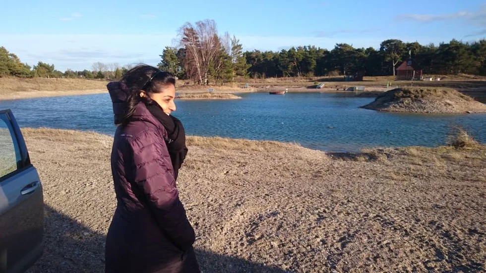 Rupali Deshmukh under ett av besöken på södra Gotland i våras i samband med IVLs förstudie om olika metoder för att lösa vattenbristen.