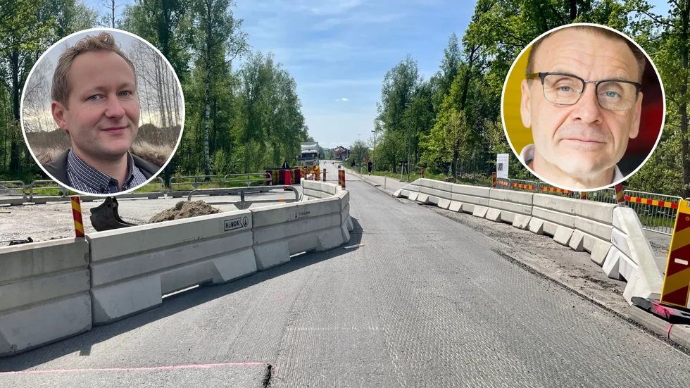 Innan höstens skolstart ska det bli säkert för barnen att ta sig över Bievägen. På bild syns också Johan Ekstrand (till vänster) och Mattias Gårdholt. 