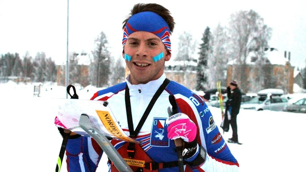 Sekundstrid. Markus Lundholm vann sprinten med minsta möjliga marginal.