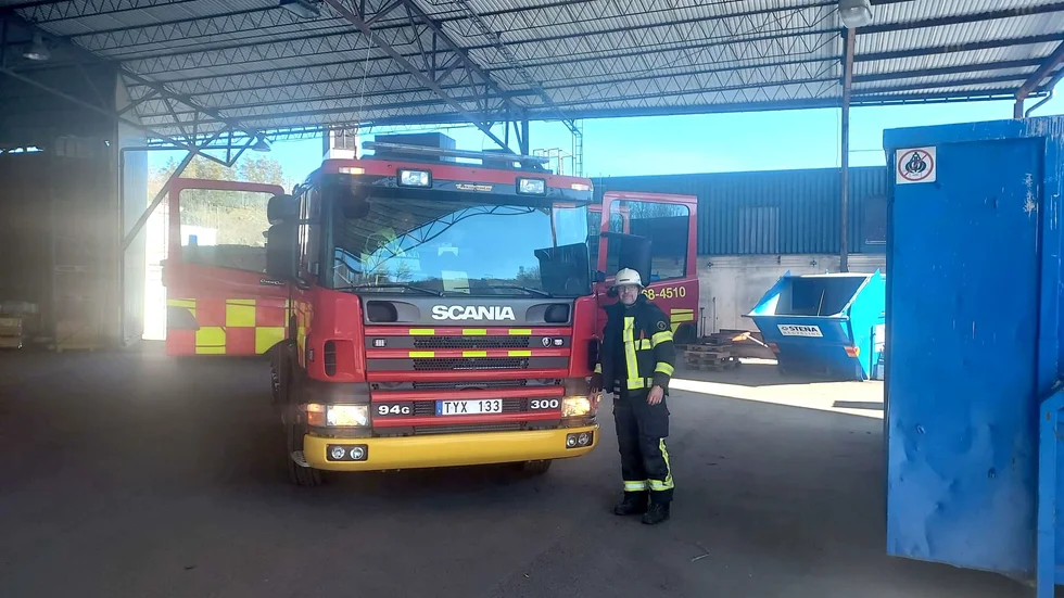 Mats Dahl är en av de deltidsbrandmän som jobbar på CNH, och som under onsdagen fick rycka ut för att hämta brandbilen och återvända till arbetsplatsen. 