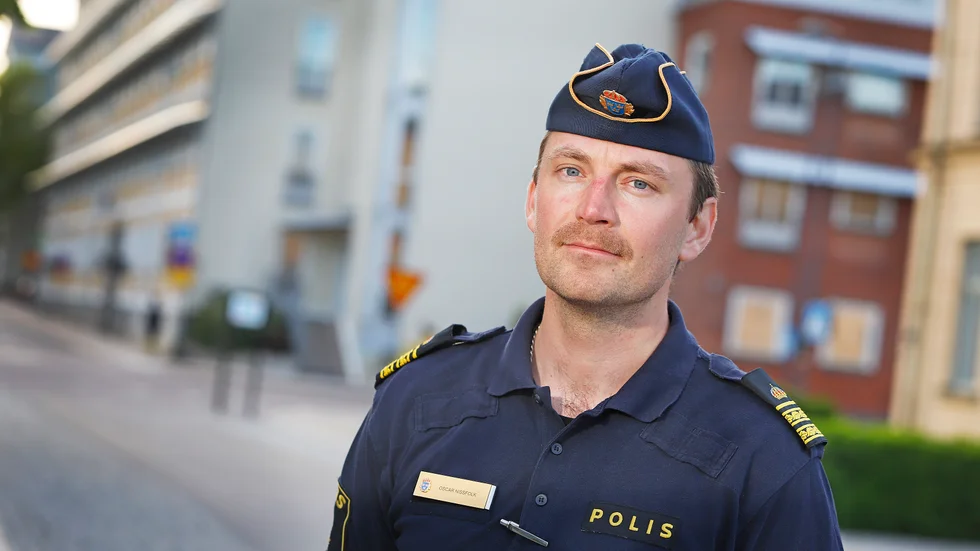 Oscar Nissfolk, tillförordnad polisområdeschef i Eskilstuna.