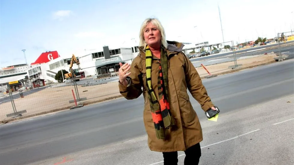 Glad. Carina Hammander ser fram emot Visby Hamnhotells invigning i juni nästa år.