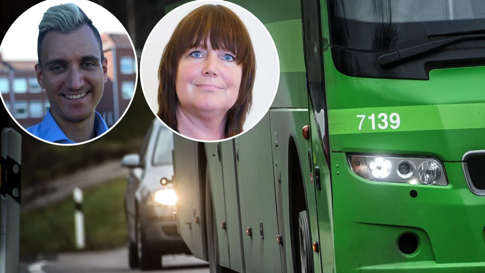 Ett enigt fullmäktige ställde sig på torsdagen bakom L-motionen om flexibla nattstopp på bussar. På bilden Stefan Krstic (L) och Sarita Hotti (S).