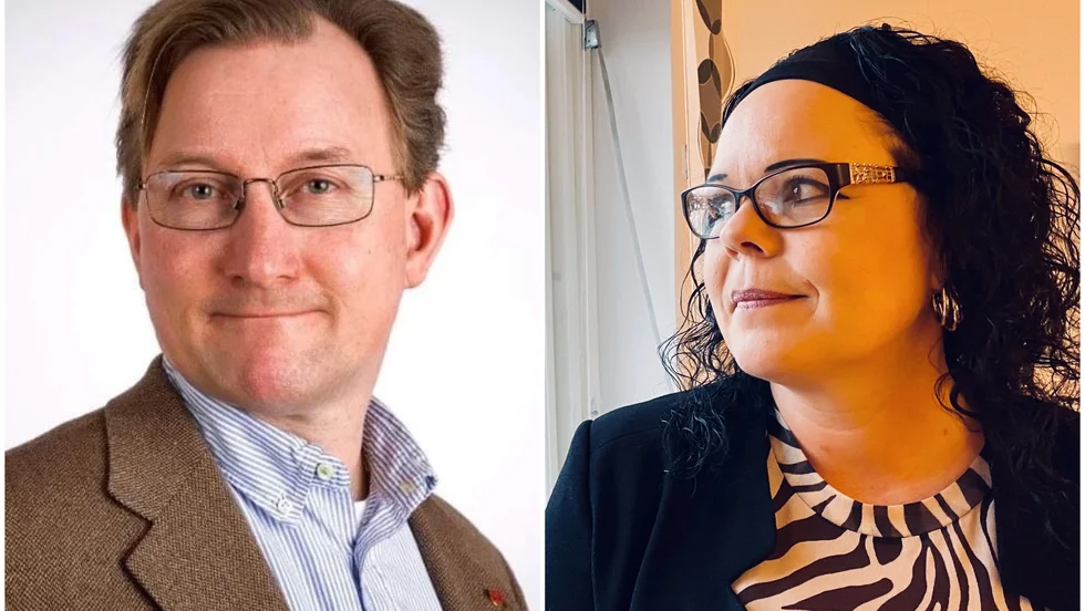 Klas Bergström (M), kommunalråd i Knivsta och Marie Pettersson (S), kommunalråd i Älvkarleby.