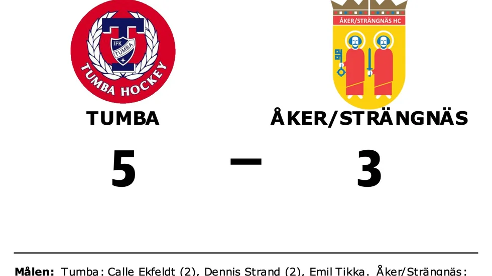 IFK Tumba Hockey vann mot Åker/Strängnäs HC
